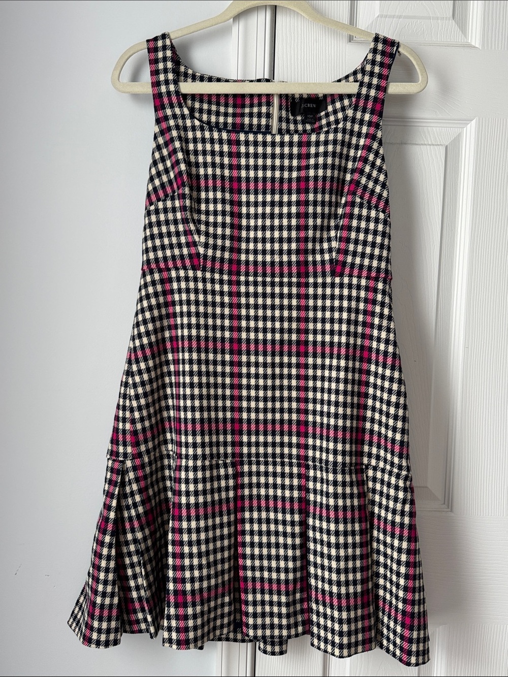 J. Crew Pink, Black & White Plaid Sleeveless Mini Dress - Picture 3 of 4